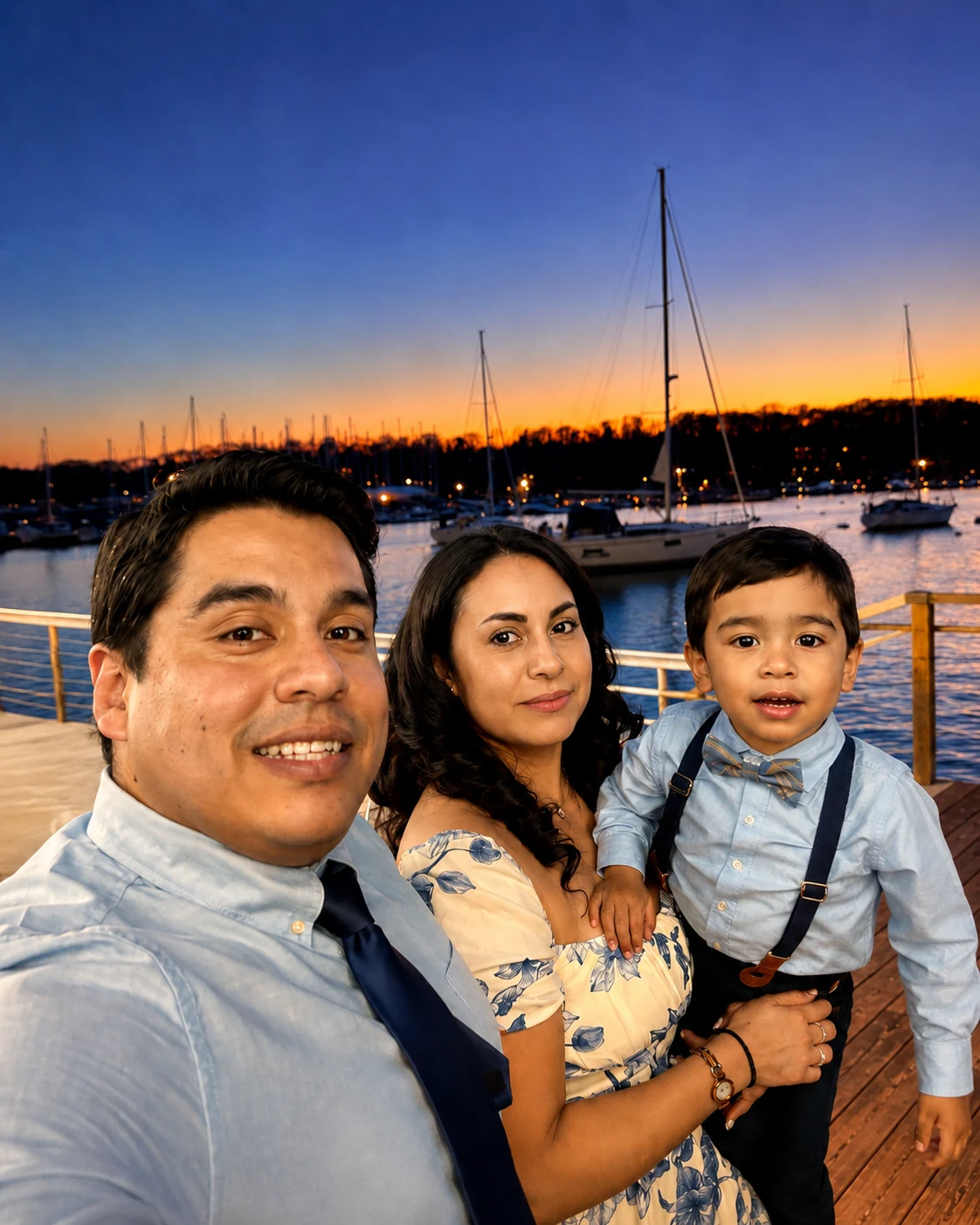 Alexis Fuel, founder of Alethig Media, with Gisella and Thiago